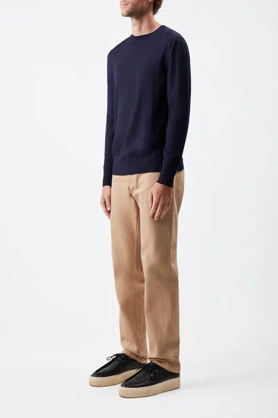 Gabriela Hearst Palco Knit Crewneck In Navy Merino Wool In Navy