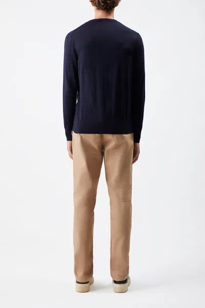 Gabriela Hearst Palco Knit Crewneck In Navy Merino Wool In Navy