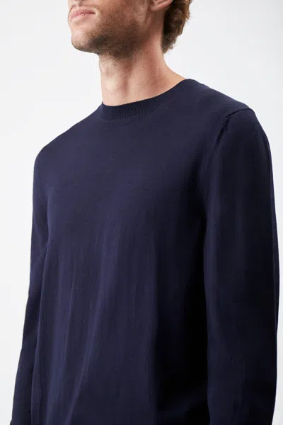 Gabriela Hearst Palco Knit Crewneck In Navy Merino Wool In Navy