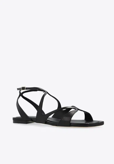 Jimmy Choo Ayla Flat Sandals In Black