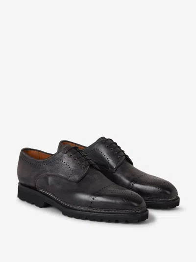 Shop Bontoni Lace-up Brogue Shoes In Black