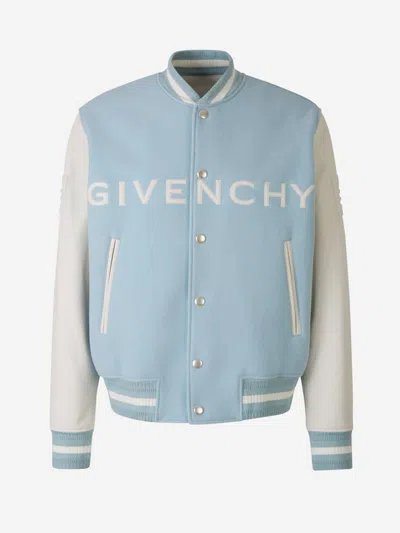 Shop Givenchy Logo Bomber Jacket In Contrast Logo On The Front