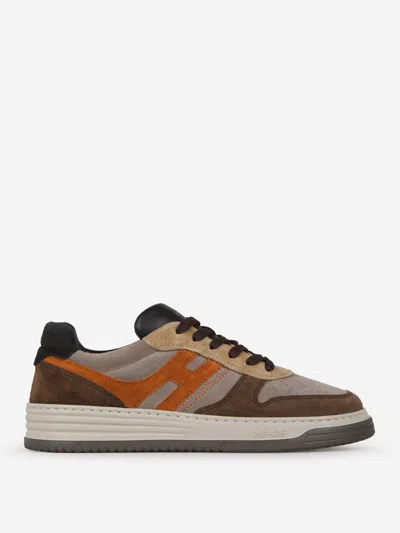 Shop Hogan H630 Leather Sneakers In Brown