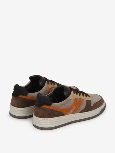Shop Hogan H630 Leather Sneakers In Brown