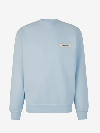 Shop Jacquemus Logo Crewneck Sweatshirt In Blue