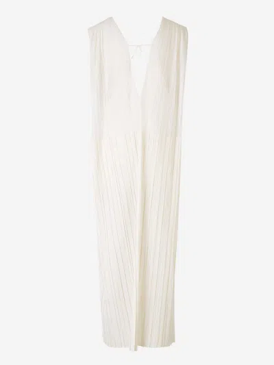 Shop Jil Sander Pleated Maxi Dress In Oversized Design