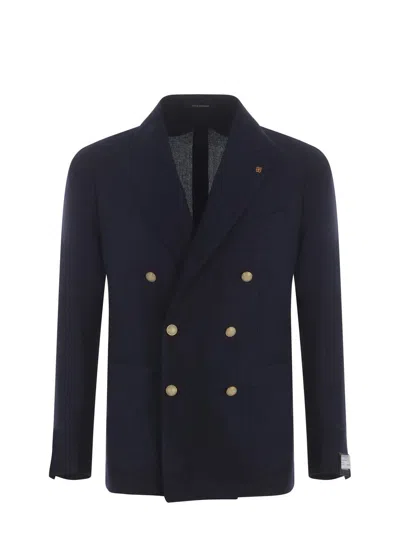 Tagliatore 'montecarlo' Blue Double-breasted Jacket In Blue