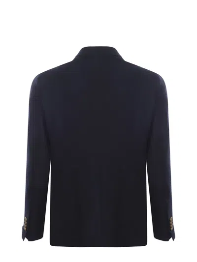 Tagliatore 'montecarlo' Blue Double-breasted Jacket In Blue