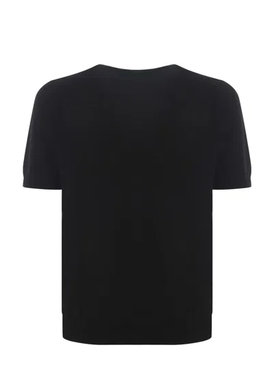 Tagliatore Short Sleeve Round Neck Plain T-shirt In Black
