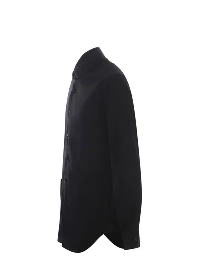 Xacus Long-sleeved Button-down Shirt In Black
