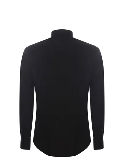 Xacus Long-sleeved Button-down Shirt In Black