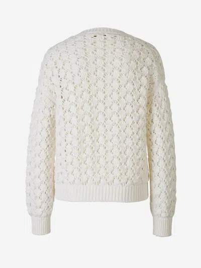 Shop Loro Piana Cotton Crochet Sweater In Crochet Stitch Design