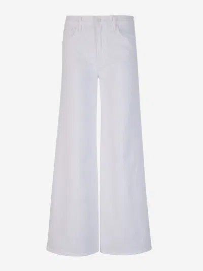Shop Mother Wide Leg Jeans In White
