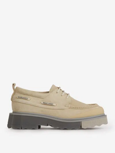 Off-white Beige Suede Boat Shoe In Beige
