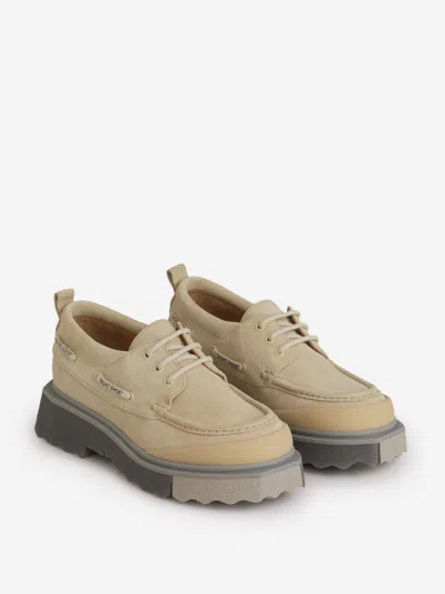 Off-white Beige Suede Boat Shoe In Beige