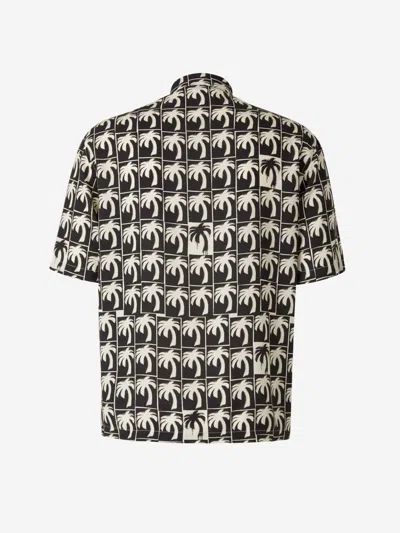 Shop Palm Angels Palm Trees Graphic Shirt In Black