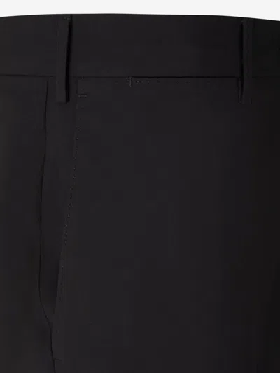 Shop Pt01 Cotton Poplin Trousers In Black