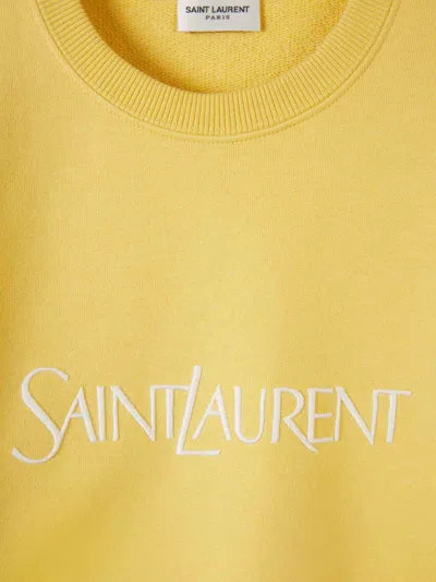 Shop Saint Laurent Cotton Logo Sweatshirt In Embroidered Logo On The Front