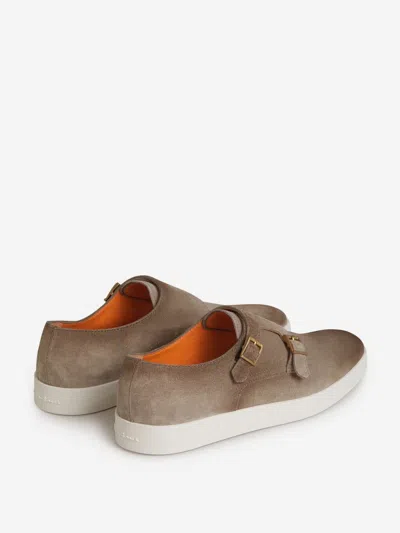 Shop Santoni Bankable Monk Shoes In Light Brown