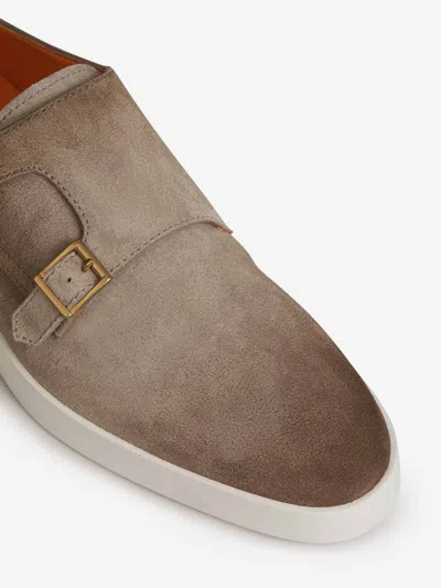 Shop Santoni Bankable Monk Shoes In Light Brown