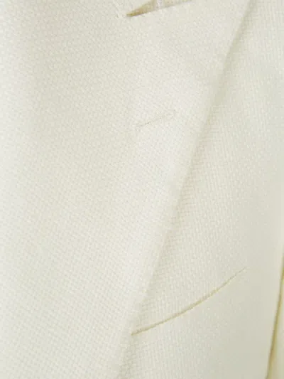 Shop Sartorio Napoli Hemp Textured Blazer In White