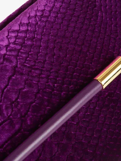 Shop Tom Ford Snake Clutch Bag In Purple