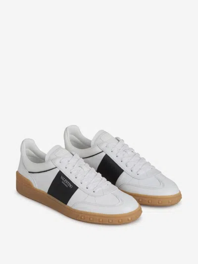 Shop Valentino Garavani Upvillage Leather Sneakers In Logo Patch On The Tongue And Embossed Logo On The Side Of The Sole