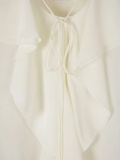 Shop Victoria Beckham Romantic Silk Blouse In Beige