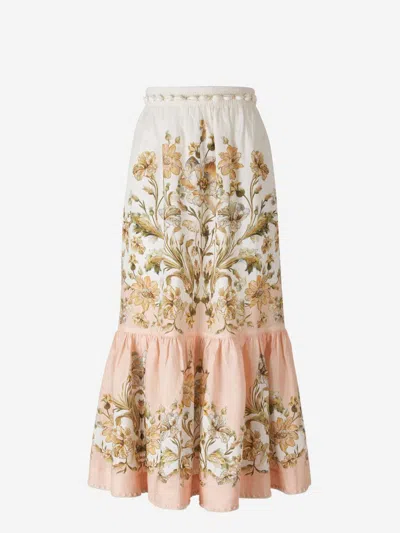 Shop Zimmermann Tiered Chintz Skirt In Multied