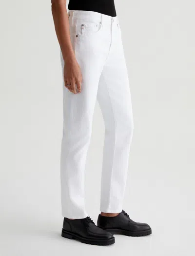 Ag Brinley Mid Rise Classic Straight Leg Jeans In White