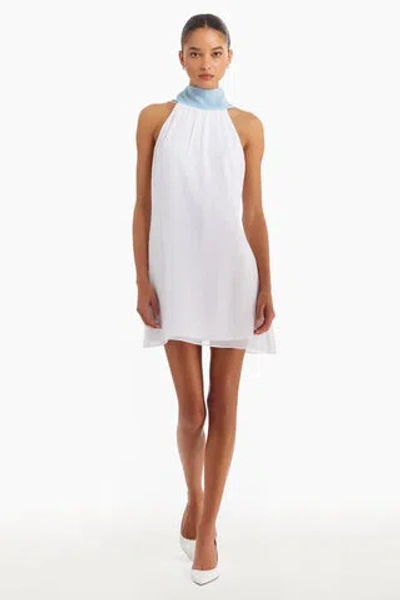 Shop Amanda Uprichard Manoella Dress In White,pacific