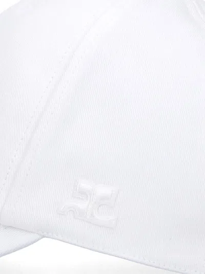 Courrèges Hat Casual Curved Brim In White