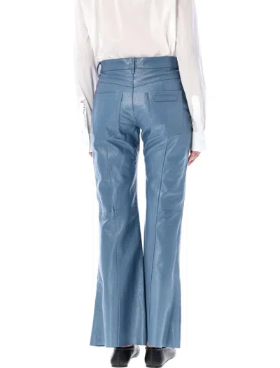 Shop Marni Goat Leather Trousers In Opal