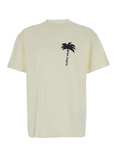Shop Palm Angels The Palm Tee Off White Black