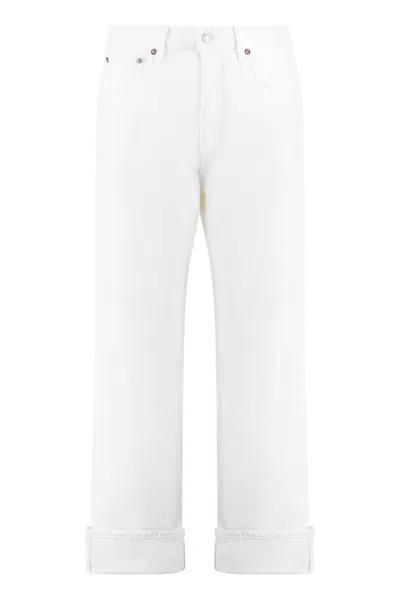 Shop Agolde Fran Straight Leg Jeans In White
