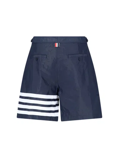 Thom Browne 4-bar Board Shorts In Blue