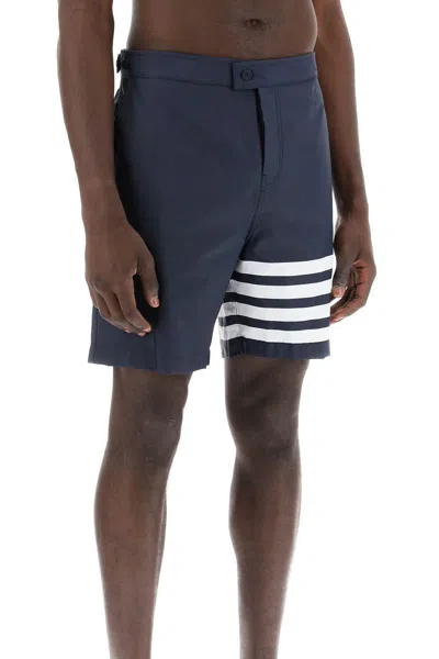 Thom Browne 4-bar Board Shorts In Blue