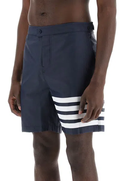 Thom Browne 4-bar Board Shorts In Blue