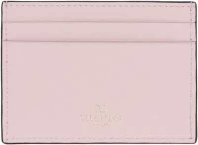 Shop Valentino Garavani - Rockstud Leather Card Holder In Pink