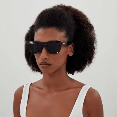 Shop Bottega Veneta Sunglasses In Black Black Brown