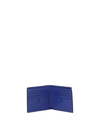 Shop Burberry Checked Bi-fold Wallet In Purple
