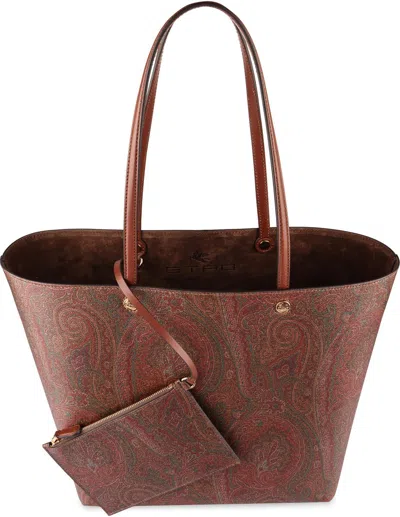 Shop Etro Essential Xl Tote Bag In Brown