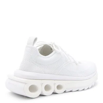 Ferragamo Nima Leather-trimmed Mesh Sneakers In White