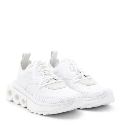 Ferragamo Nima Leather-trimmed Mesh Sneakers In White