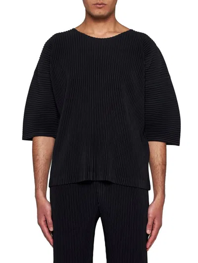 Shop Issey Miyake Homme Plisse  T-shirts And Polos In Black