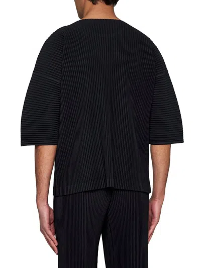 Shop Issey Miyake Homme Plisse  T-shirts And Polos In Black