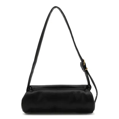 Shop Jil Sander Black Leather Cannolo Shoulder Bag
