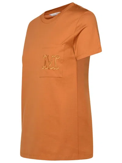 Shop Max Mara Caramel Cotton T-shirt In Brown