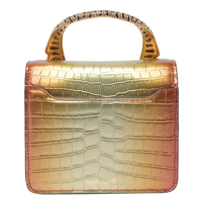 Shop Roberto Cavalli 'roar' Small Handbag In Yellow/red