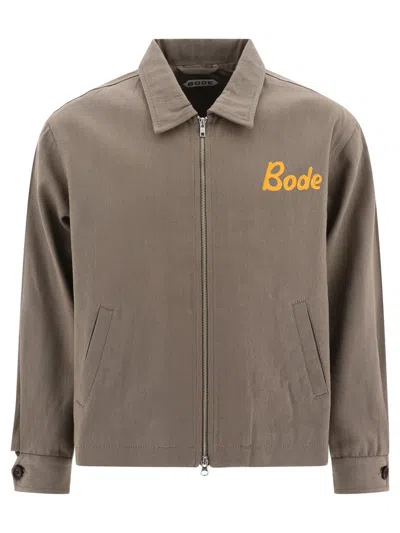 Shop Bode "low Lying Smmer Club" Jacket In Grey